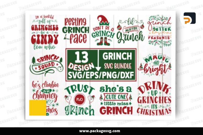 Grinch SVG Bundle, Christmas Design Cut Files LPDFVYD4