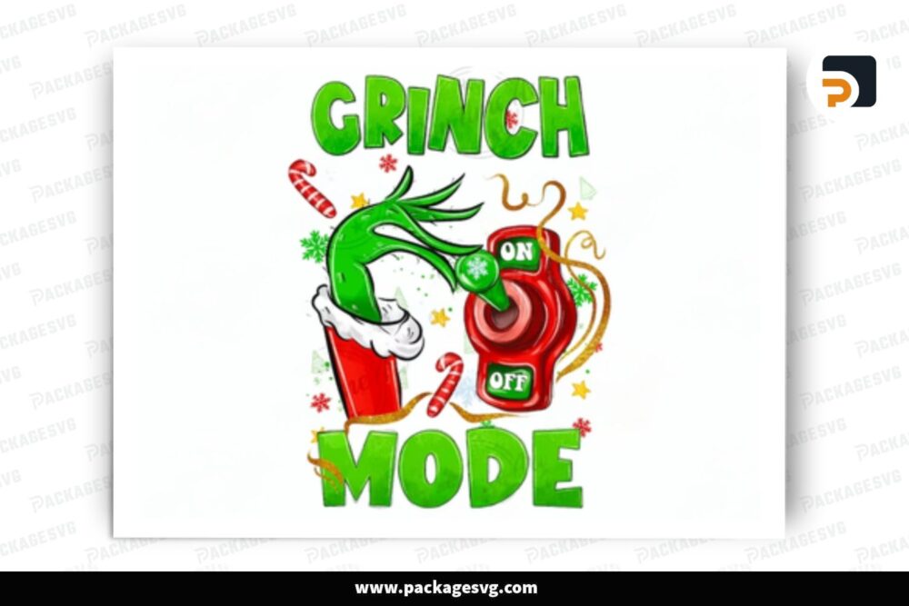 Grinchmas Mode PNG, Christmas Sublimation Design