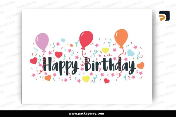 Happy Birthday Ballon SVG Design Free Download