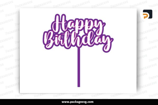 Happy Birthday Cake Topper SVG Design Free Download