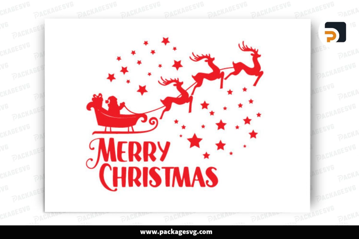 Merry Christmas Reindeer SVG Design Free Download