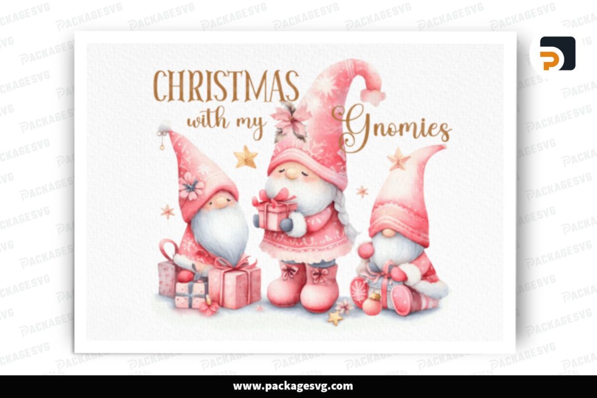 Pink Christmas Gnomies PNG Sublimation Free Download