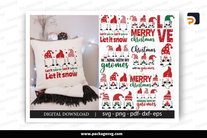 Red Christmas Gnomes SVG Bundle, 16 Design Files LPKIPVL4 (4)