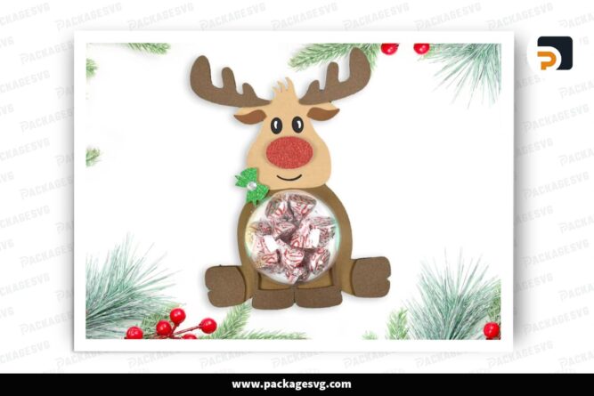 Rudolph Reindeer Candy Holder, Christmas SVG Paper Cut File LPM3VTEX (2)