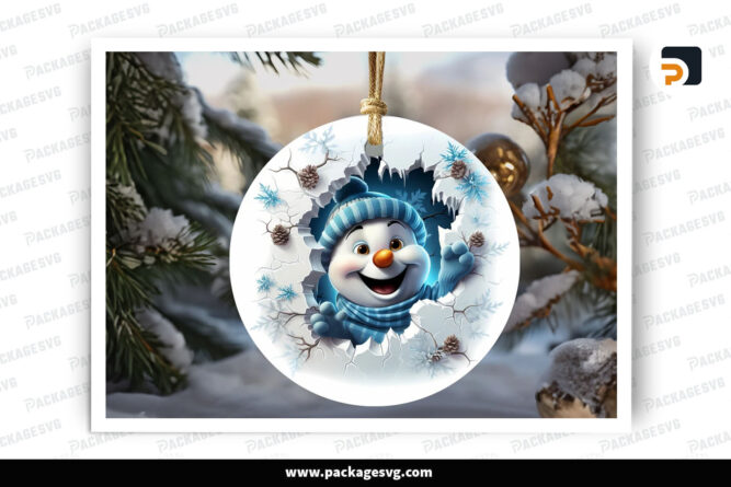 Snowman Love Blue Break Ornament Bundle, Sublimation Design LOJHYFQP