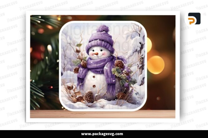 Snowman Love Purple Christmas PNG, Sublimation Design LONZ2XML
