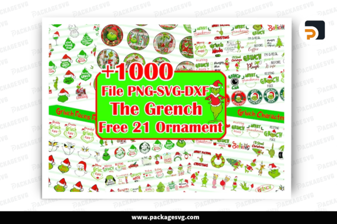 The Grinch Mega Bundle, 1000+ Designs Digital File LONS1AES