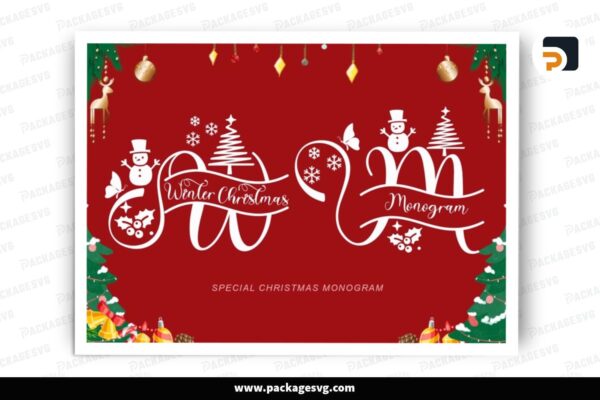 Winter Christmas Monogram Font OTF Free Download