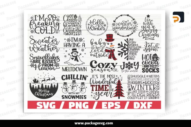 Winter Holiday SVG Bundle, 18 Design Files LPGD3TDV (2)