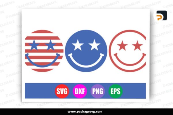 4th of July Smiley Face, SVG Design Free Download