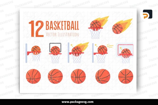 Basketball Element PNG Bundle, 12 Sublimation Designs LPPHQH2V
