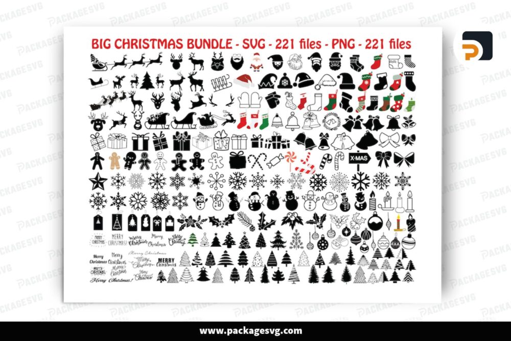 Big Christmas Sign SVG Mega Bundle, 221 Design Files LPNGV77J (2)
