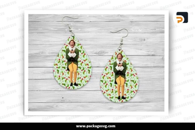Buddy The Elf Earring, Christmas PNG Sublimation Design (2)