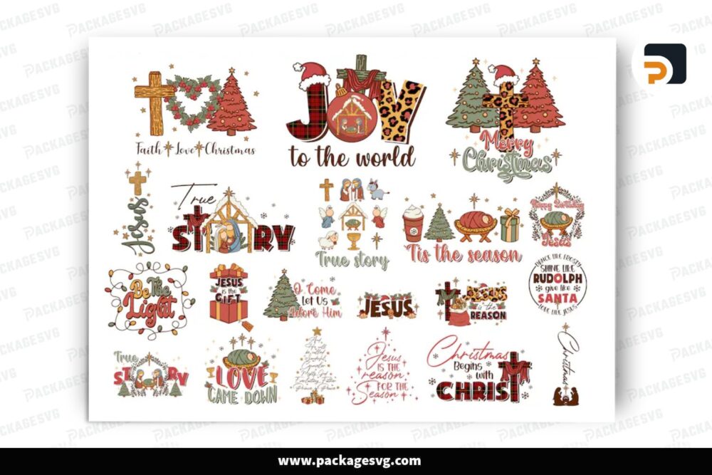 Christmas Jesus Bundle, 20 PNG Sublimation Designs (2)
