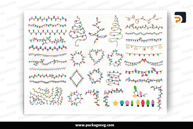 Christmas Lights SVG Bundle, 42 Xmas Design Files LQ1Q7MQH (3)