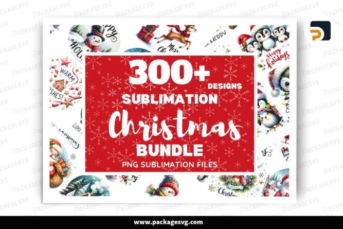Christmas Ornaments Bundle, 300 PNG Sublimations Designs (1)