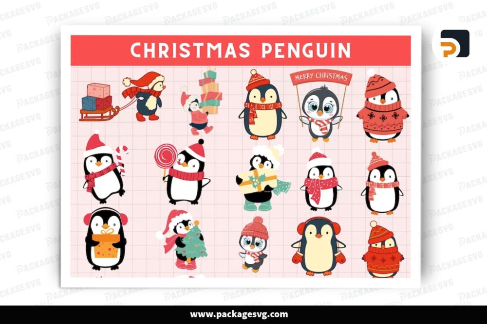 Christmas Penguin SVG Bundle, 20 Design Files LPQ9N45W (2)