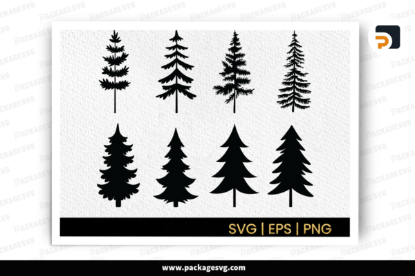 Christmas Pine Tree SVG Bundle, 8 Design Free Download