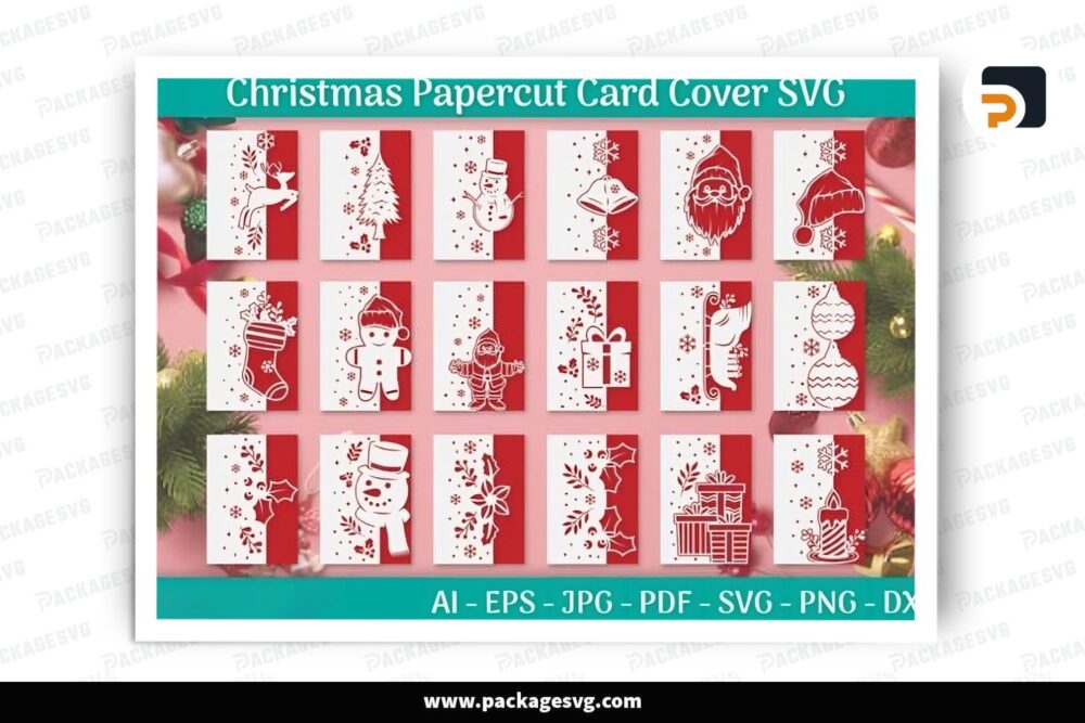 Christmas Sign Card Bundle, 18 SVG Paper Cut File LQ4V4P68 (2)