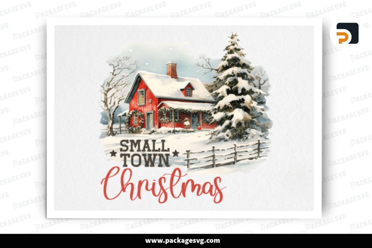 Christmas Small Town PNG Sublimation Design Free Download