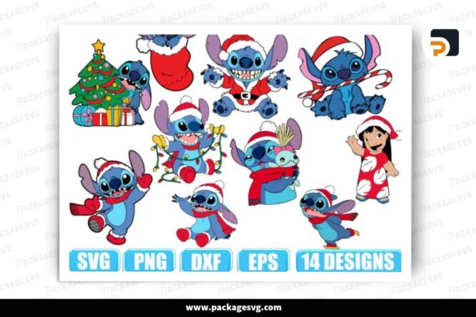 Christmas Stitch SVG Bundle, Xmas Design Files
