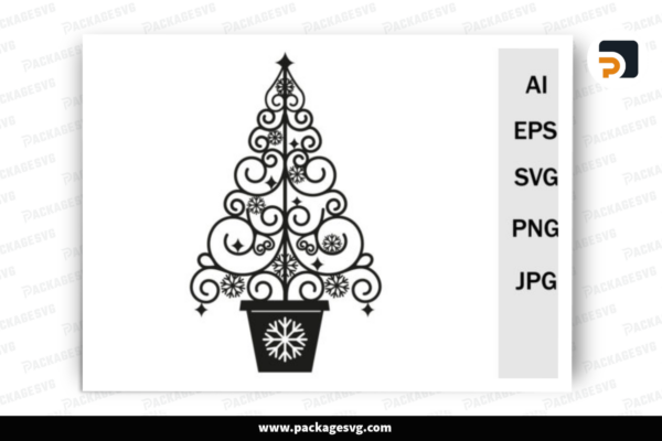 Christmas Tree Template, SVG Design Free Download