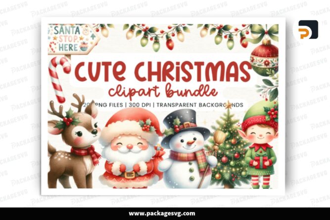 Cute Christmas Sign Clipart Bundle, 20 PNG Sublimation Designs LPQC3I8Y (2)