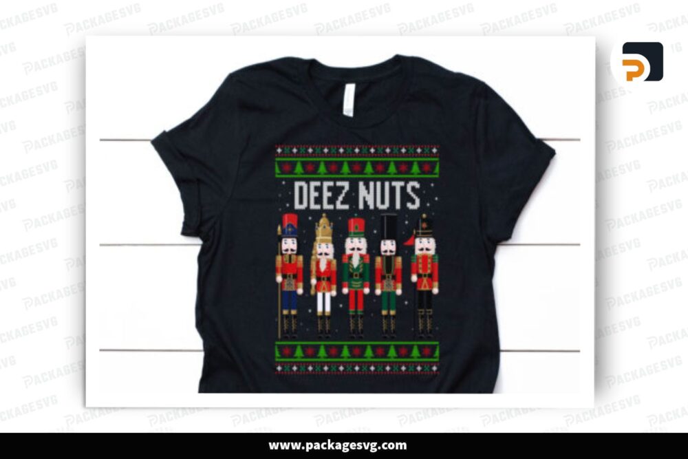 Deez Nuts Ugly Christmas Sweater Funny SVG, Design Cut File