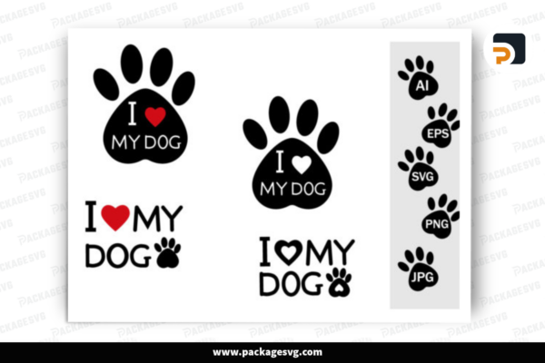 Dog Footprints SVG Bundle, Design Free Download
