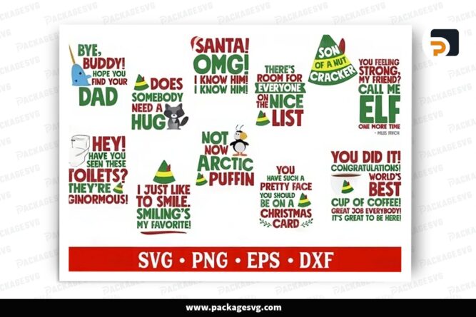 Elf Movie Quotes, 11 Christmas SVG Design Files (2)