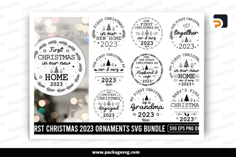 First Christmas 2023 Ornament SVG Bundle, 12 Design Files LPWAA59J (2)