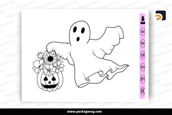 Ghost Pumpkin Halloween SVG Design Free Download