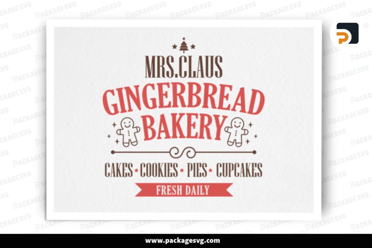 Gingerbread Bakery SVG Design Free Download