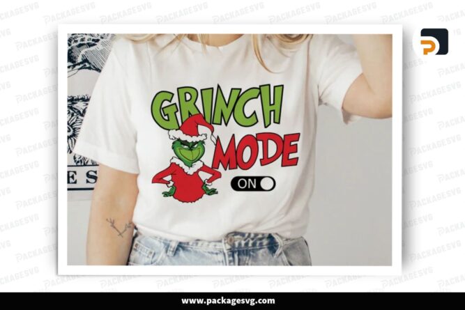 Grinch Mode On SVG, Christmas Design File (1)