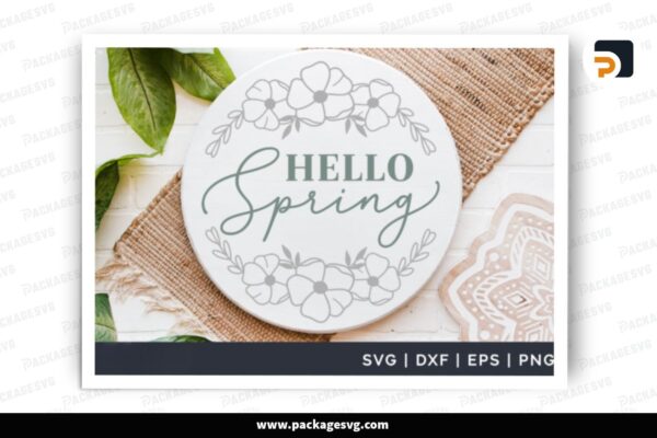 Hello Spring SVG Ornament, SVG Design Free Download