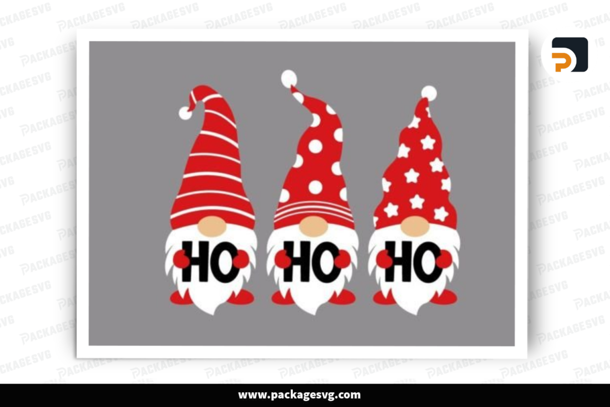 Ho Ho Ho Gnome Christmas SVG Design Free Download