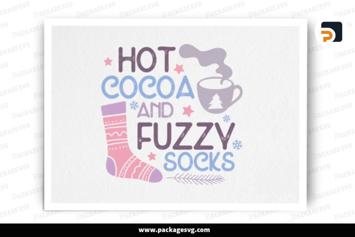 Hot Cocoa Fuzzy Sock SVG, Design Free Download