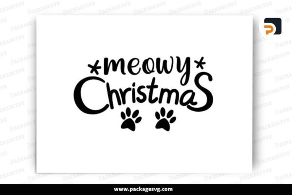 Meowy Christmas SVG Design Free Download