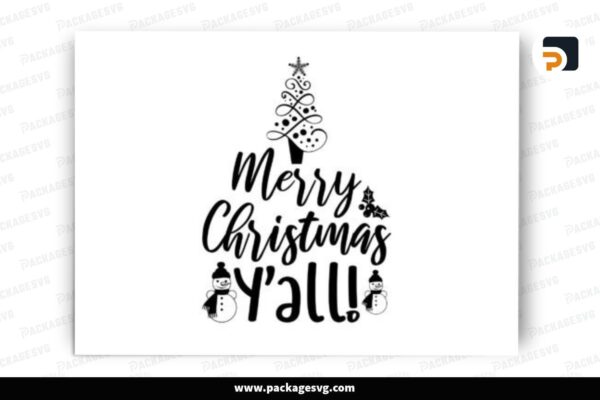 Merry Christmas Y'all, SVG Design Free Download