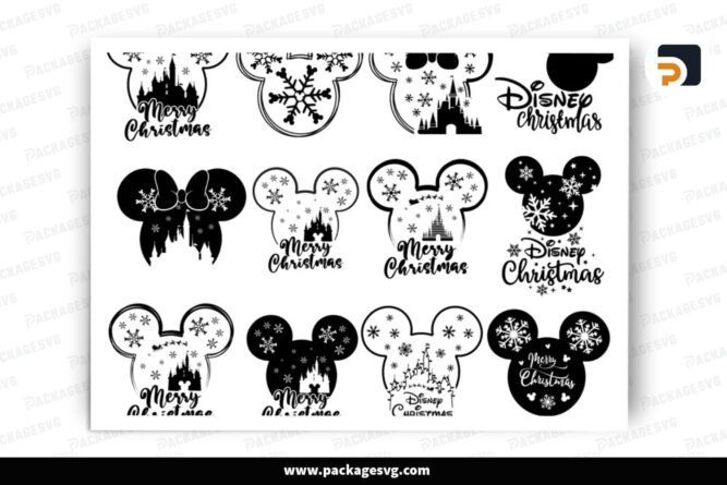 Mickey Mouse SVG Bundle, 16 Christmas Design Files (2)