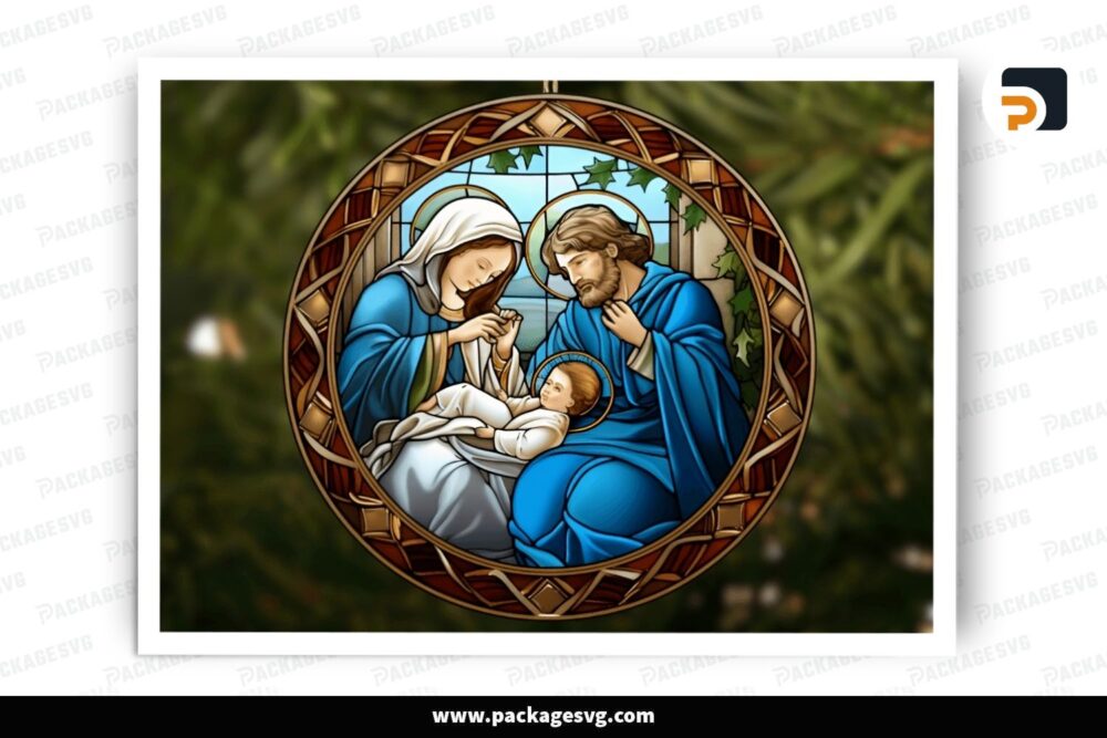 Nativity Ornament, Christmas PNG Sublimation Design LQ1TSWNF (2)