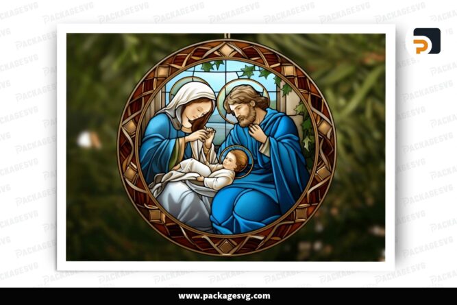 Nativity Ornament, Christmas PNG Sublimation Design LQ1TSWNF (2)
