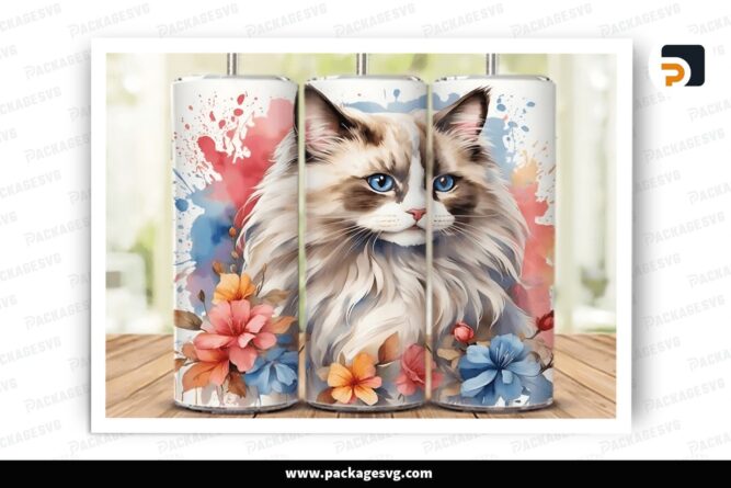Ragdoll Cat Sublimation Design, 20oz Skinny Tumbler Wrap LQHHAECU (2)