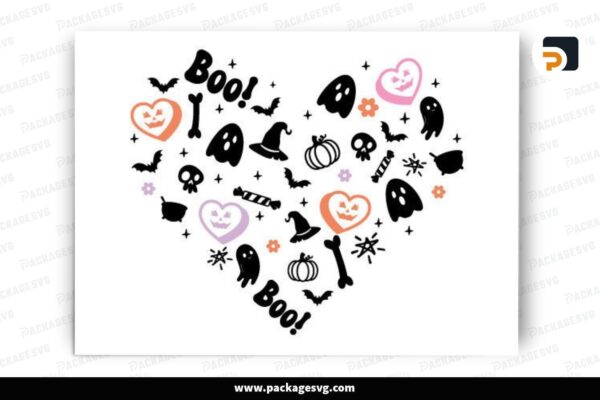 Retro Halloween Heart SVG Design Free Download