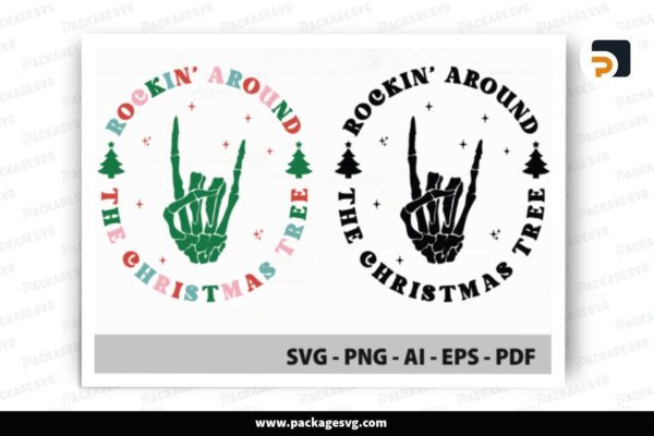 Rockin' Around The Christmas Tree SVG Design Free Download