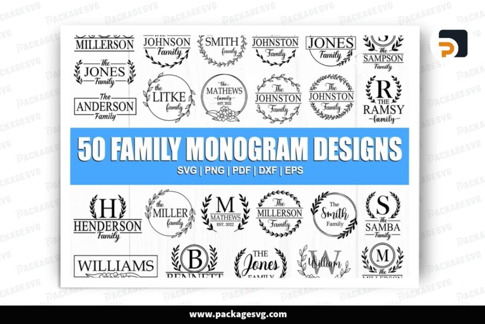 Welcome Sign Family Monogram SVG Bundle, 50 Design Files (2)