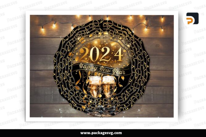 2024 Happy New Year Wind Spinner PNG, Sublimation Design (2)
