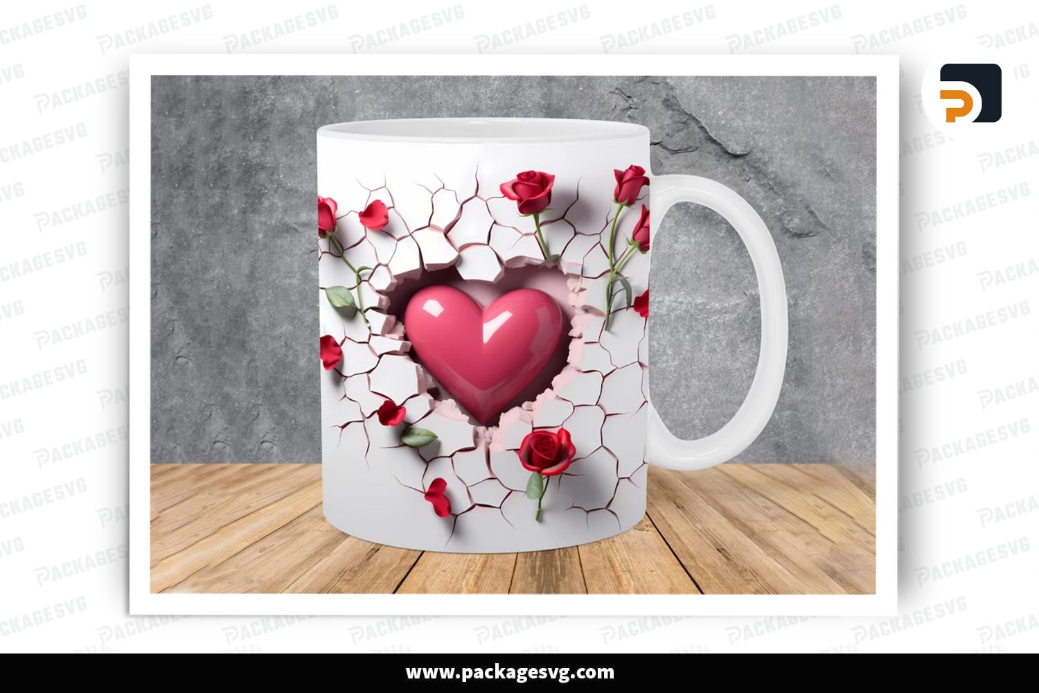 3D Love Heart Flower Hole Sublimation, 11oz 15oz Valentine Skinny Mug Wrap LRA3GK6J (1)