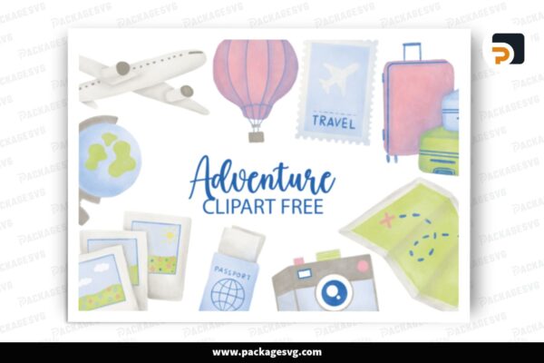 Adventure Clipart SVG Bundle, 10 Designs Free Download