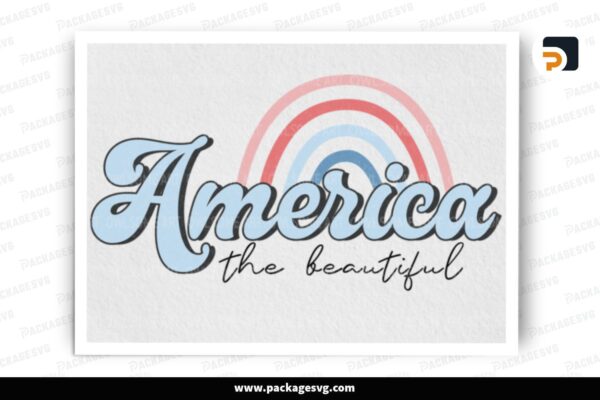 America The Beautiful, PNG Sublimation Design Free Download